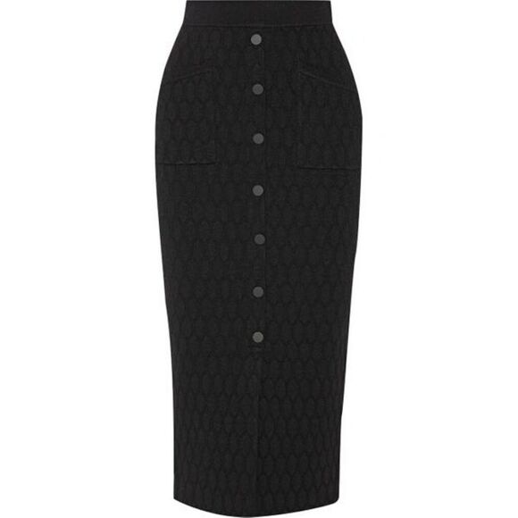 Jonathan simkhai black honeycomb stretch knit midi skirt - Picture 1 of 4